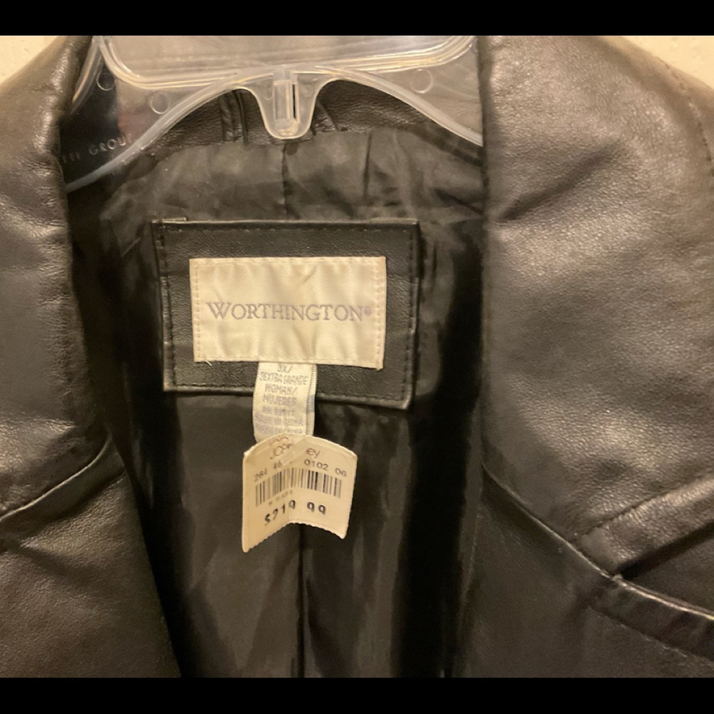 This is a Worthington brand leather coat.